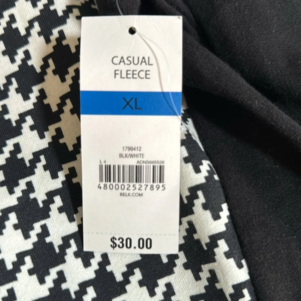 NWT, Kim, Rogers, hounds tooth, print sweatshirt, XL - Picture 4 of 4